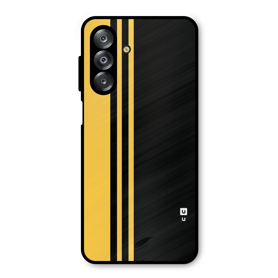 Minimal Yellow and Black Design Metal Back Case for Galaxy A26