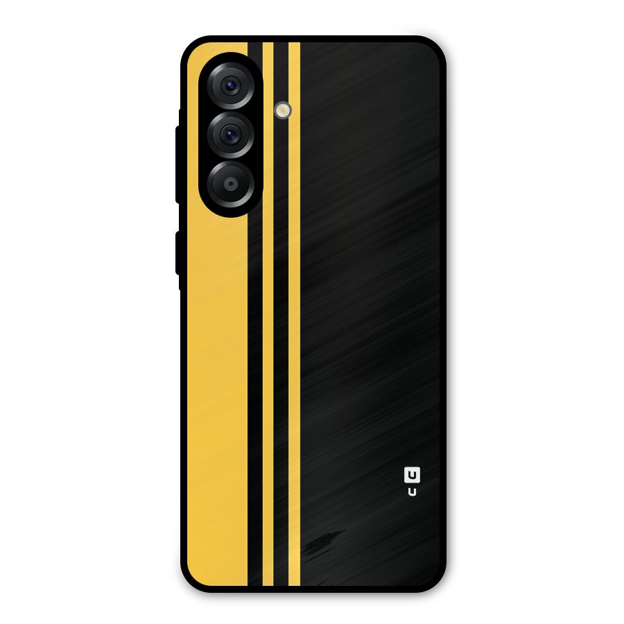 Minimal Yellow and Black Design Metal Back Case for Galaxy A36