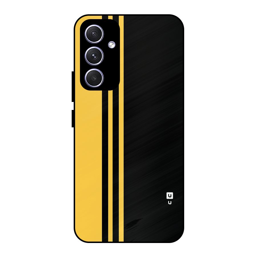 Minimal Yellow and Black Design Metal Back Case for Galaxy A54
