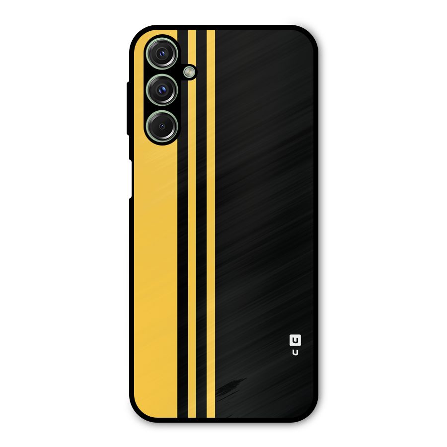 Minimal Yellow and Black Design Metal Back Case for Galaxy M34