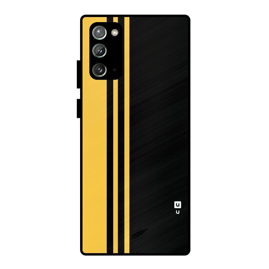 Minimal Yellow and Black Design Metal Back Case for Galaxy Note 20