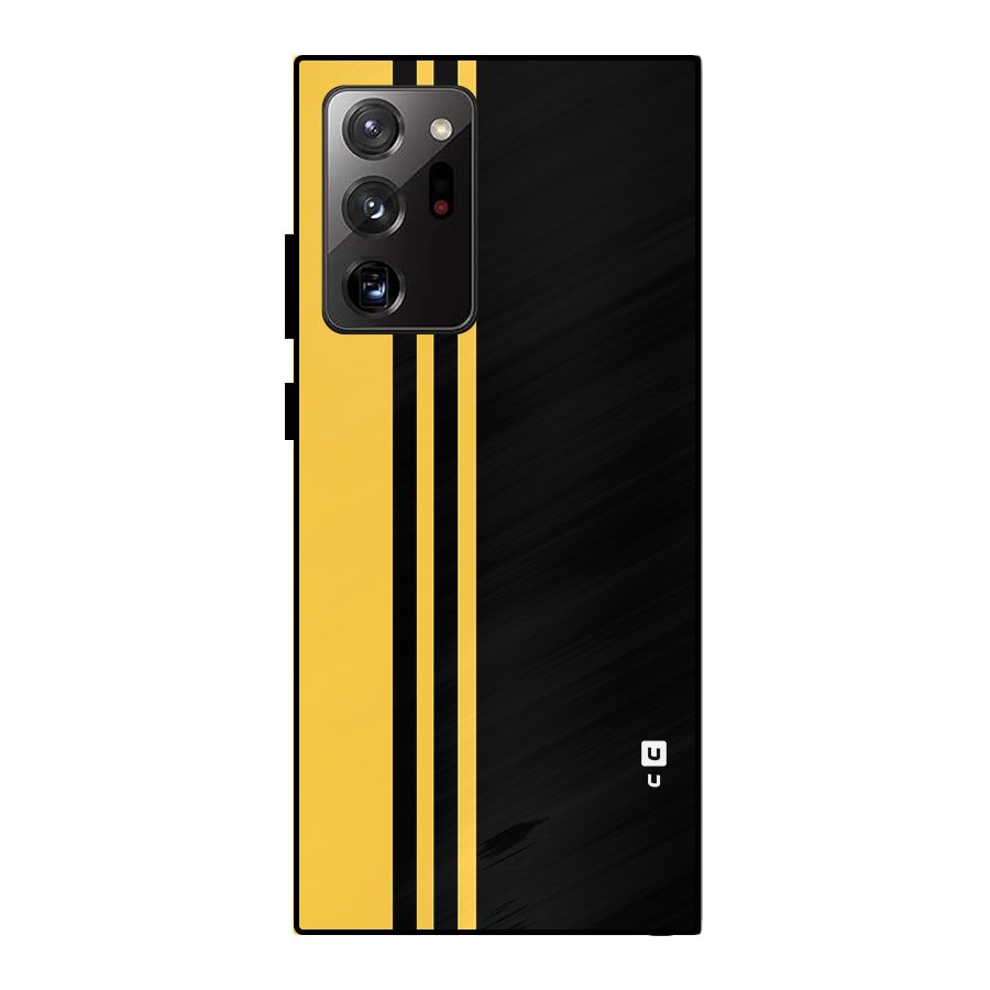Minimal Yellow and Black Design Metal Back Case for Galaxy Note 20 Ultra