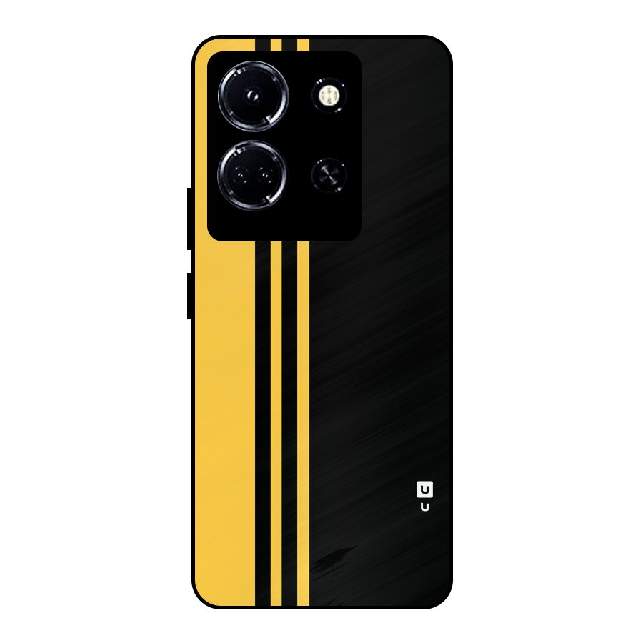 Minimal Yellow and Black Design Metal Back Case for Infinix Note 30 5G