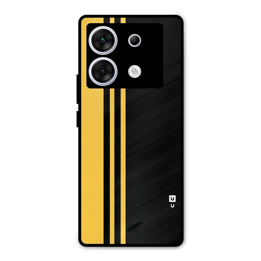 Minimal Yellow and Black Design Metal Back Case for Infinix Zero 30 5G