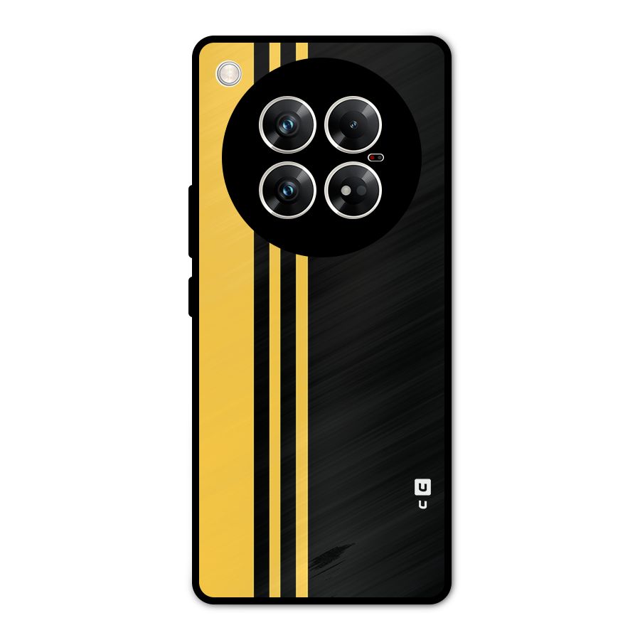 Minimal Yellow and Black Design Metal Back Case for Infinix Zero 40 5G