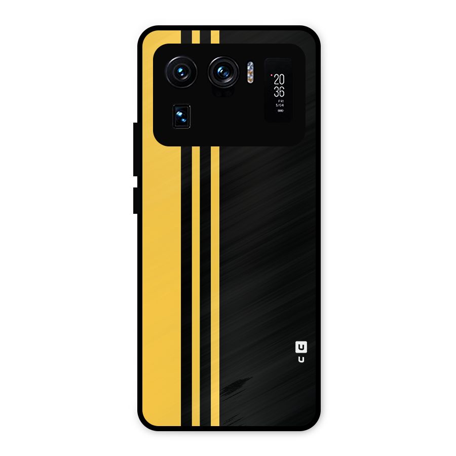 Minimal Yellow and Black Design Metal Back Case for Mi 11 Ultra
