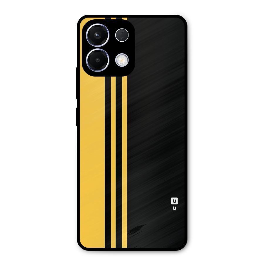 Minimal Yellow and Black Design Metal Back Case for Oppo K13