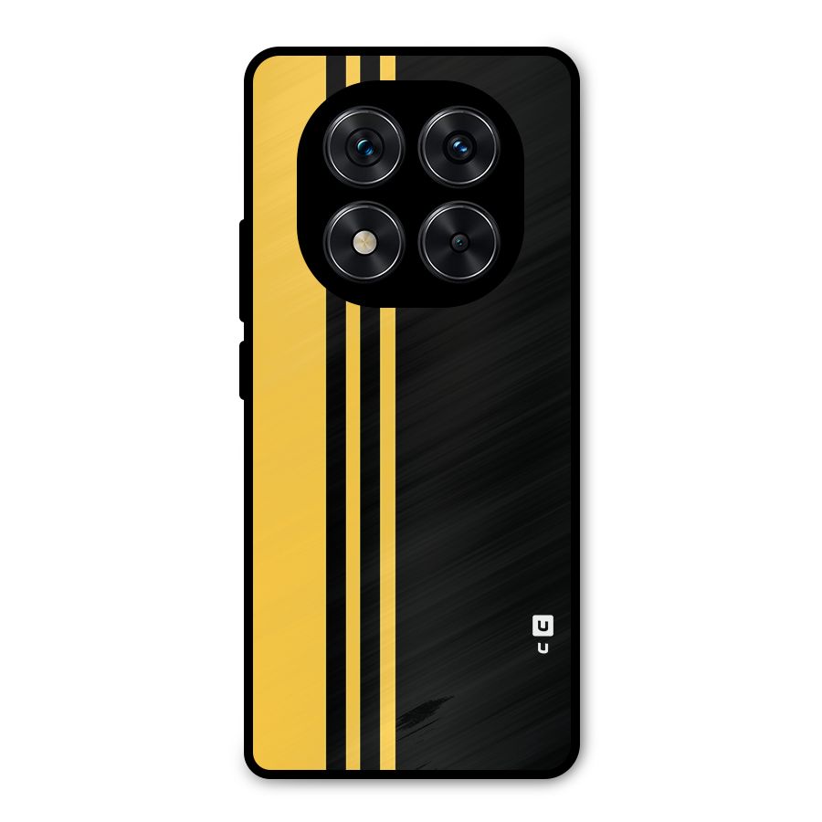 Minimal Yellow and Black Design Metal Back Case for Poco X7