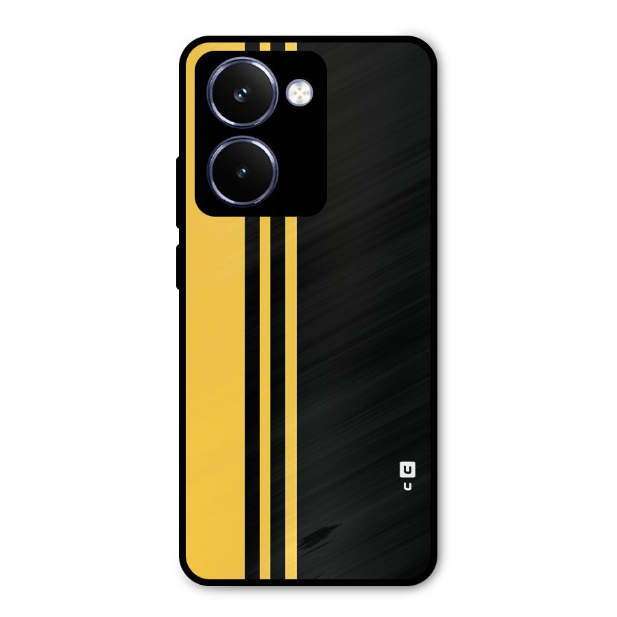 Minimal Yellow and Black Design Metal Back Case for Realme P3 Ultra
