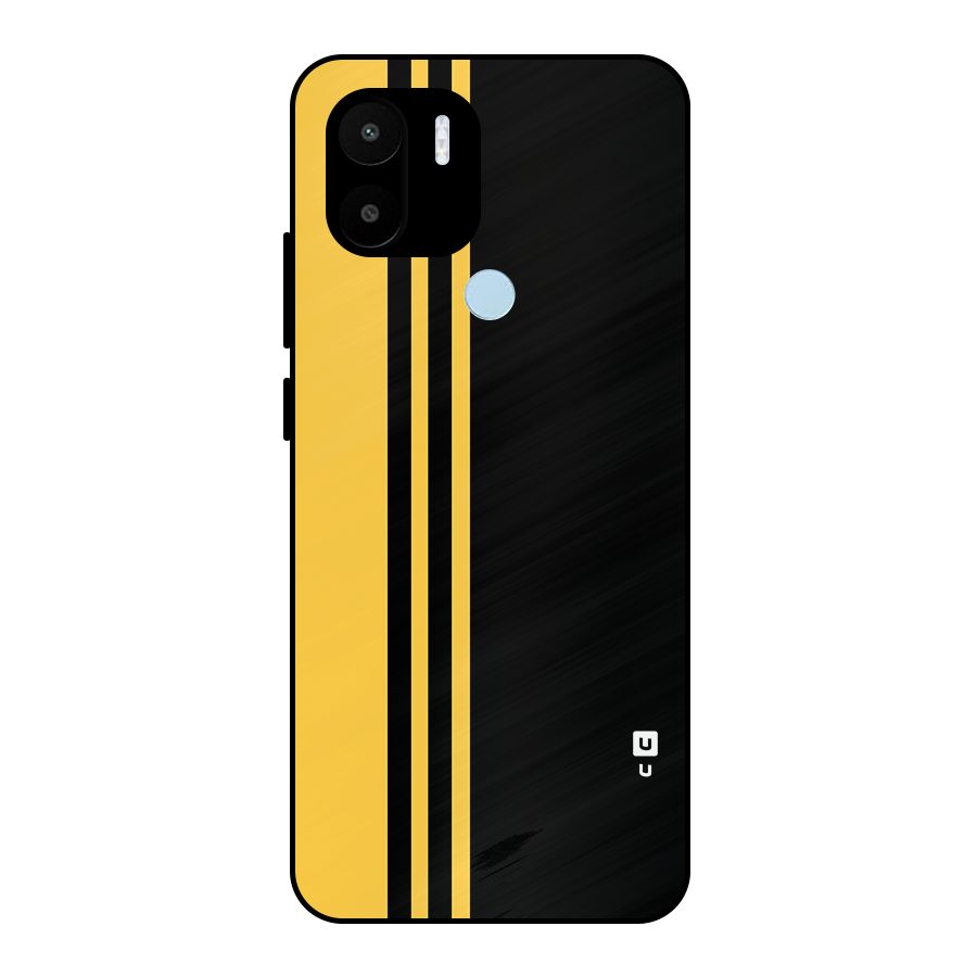 Minimal Yellow and Black Design Metal Back Case for Redmi A1+