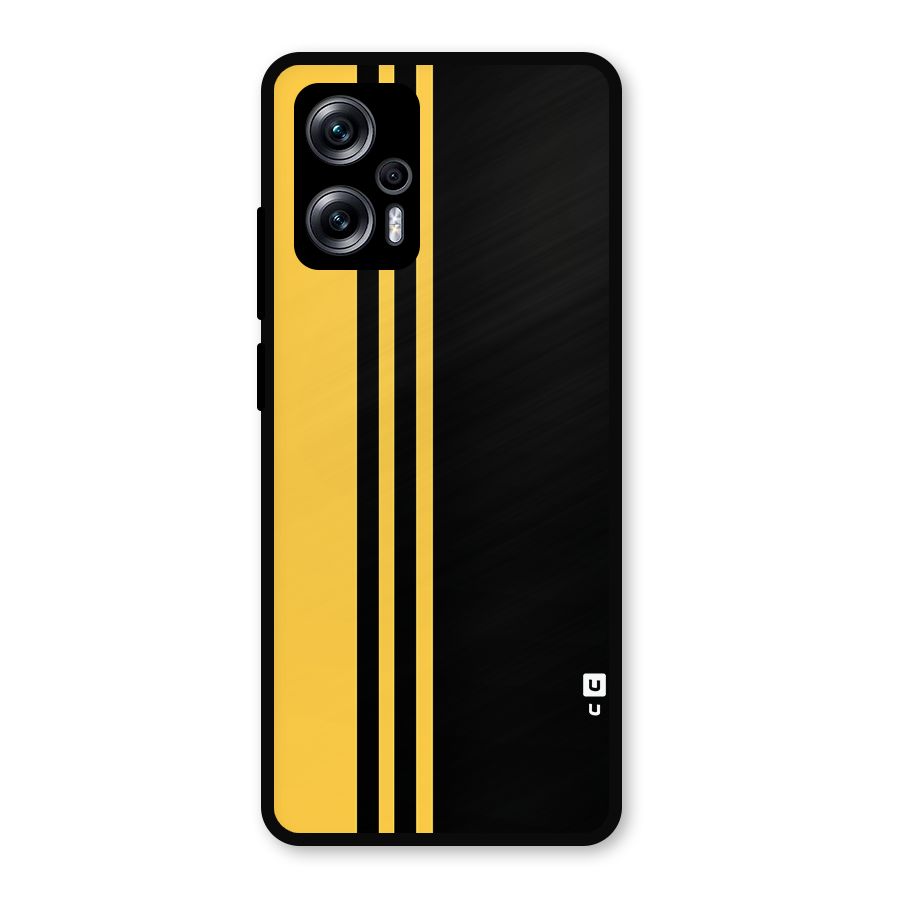 Minimal Yellow and Black Design Metal Back Case for Redmi K50i