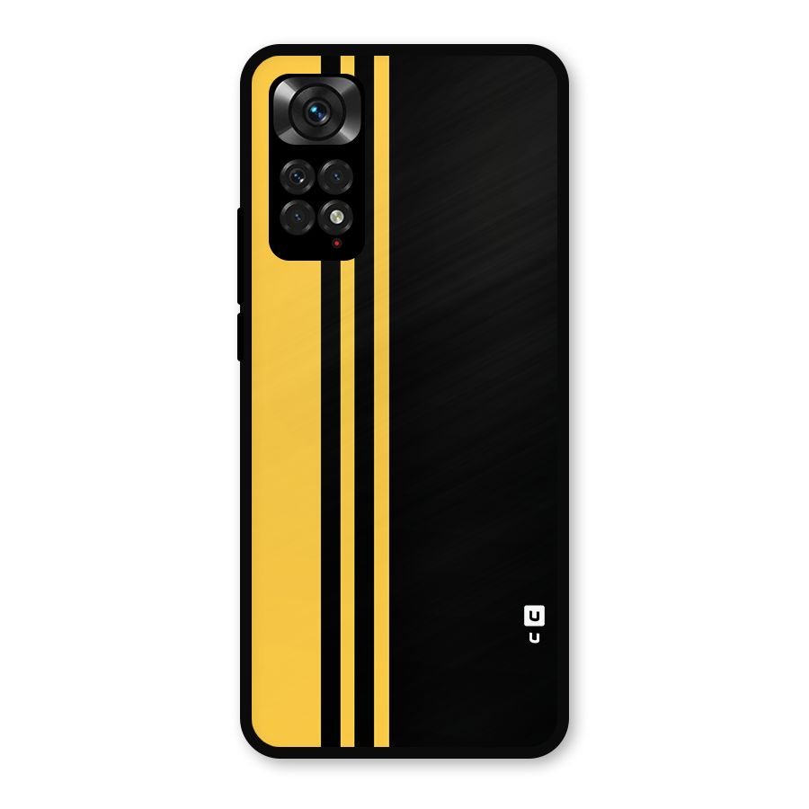 Minimal Yellow and Black Design Metal Back Case for Redmi Note 11s