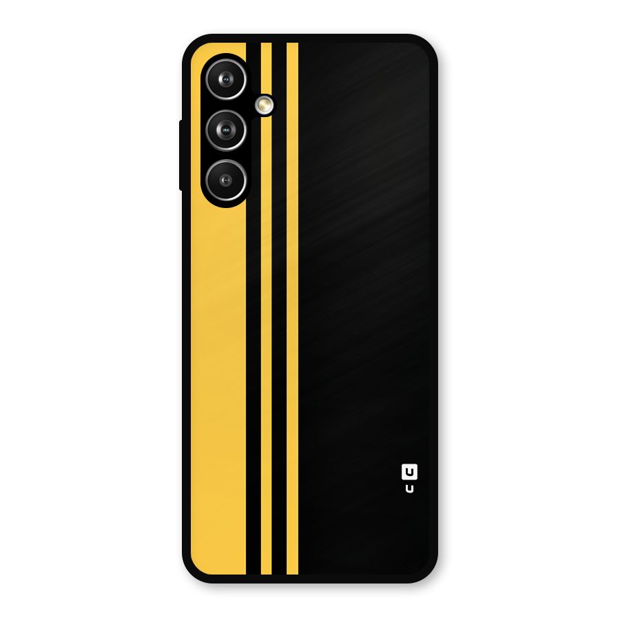 Minimal Yellow and Black Design Metal Back Case for Samsung Galaxy M54