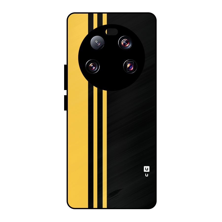 Minimal Yellow and Black Design Metal Back Case for Xiaomi 13 Ultra