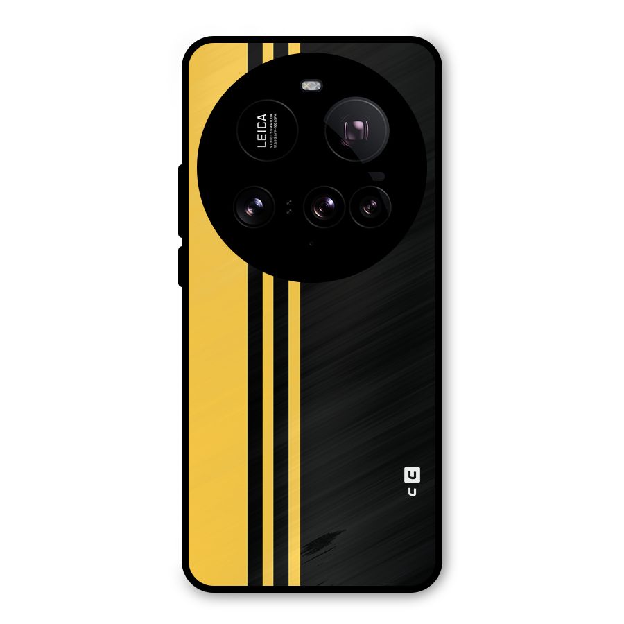 Minimal Yellow and Black Design Metal Back Case for Xiaomi 15 Ultra