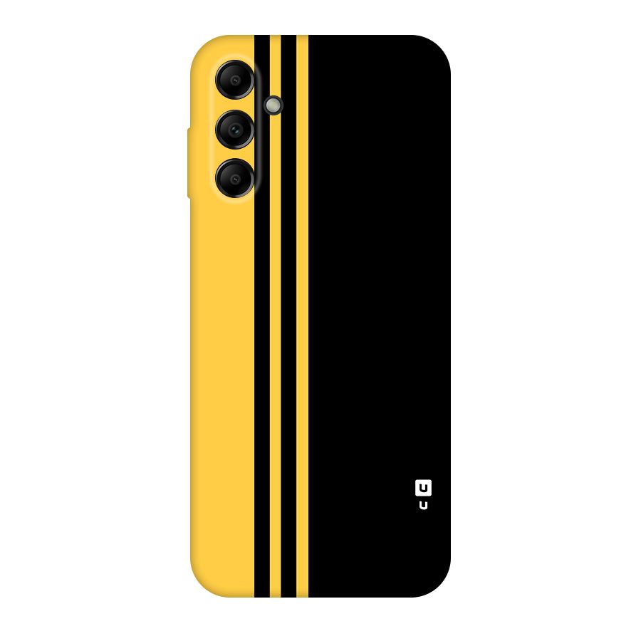 Minimal Yellow and Black Design Original Polycarbonate Back Case for Galaxy A14 5G