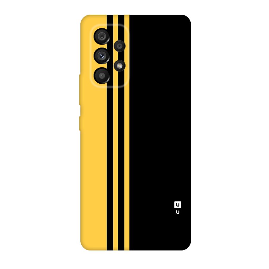 Minimal Yellow and Black Design Original Polycarbonate Back Case for Galaxy A53 5G
