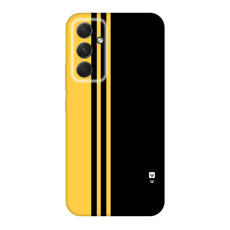 Minimal Yellow and Black Design Original Polycarbonate Back Case for Galaxy A54