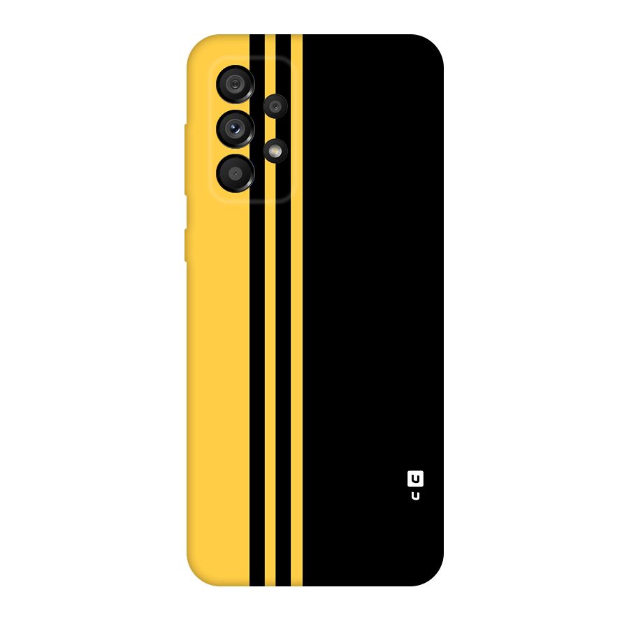 Minimal Yellow and Black Design Original Polycarbonate Back Case for Galaxy A73 5G