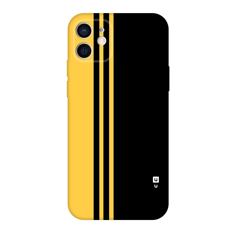 Minimal Yellow and Black Design Original Polycarbonate Back Case for iPhone 12