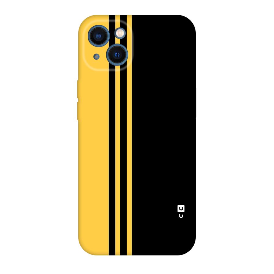 Minimal Yellow and Black Design Original Polycarbonate Back Case for iPhone 13