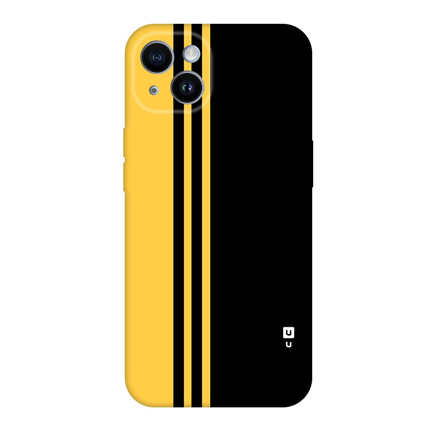 Minimal Yellow and Black Design Original Polycarbonate Back Case for iPhone 14