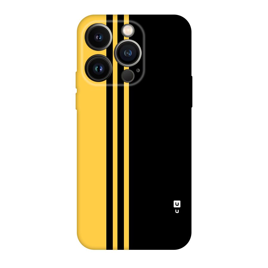 Minimal Yellow and Black Design Original Polycarbonate Back Case for iPhone 14 Pro