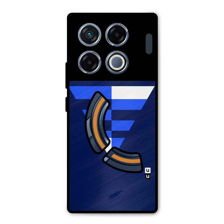 Minimalistic Abstract Inverted Triangle Metal Back Case for Infinix GT 20 Pro
