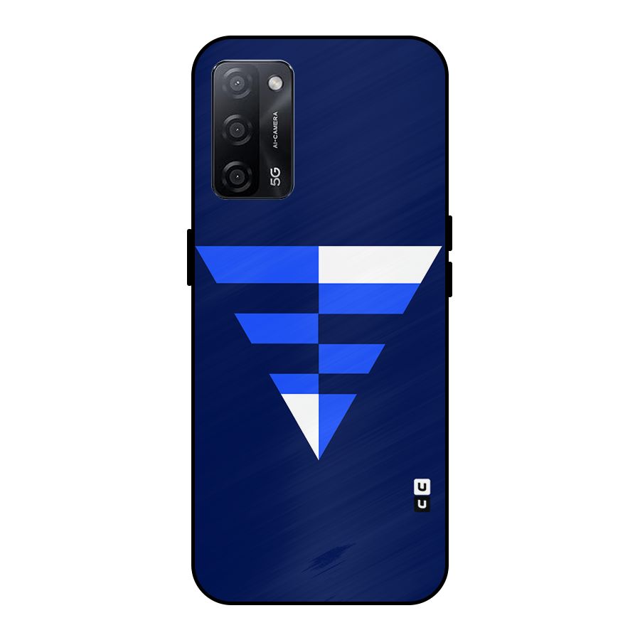 Minimalistic Abstract Inverted Triangle Metal Back Case for Oppo A53s 5G