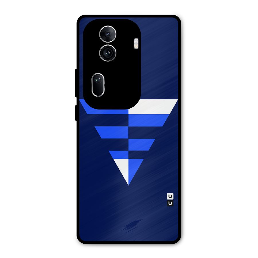 Minimalistic Abstract Inverted Triangle Metal Back Case for Oppo Reno11 Pro 5G