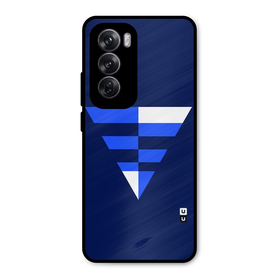 Minimalistic Abstract Inverted Triangle Metal Back Case for Oppo Reno12 Pro