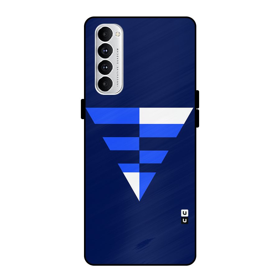 Minimalistic Abstract Inverted Triangle Metal Back Case for Oppo Reno4 Pro