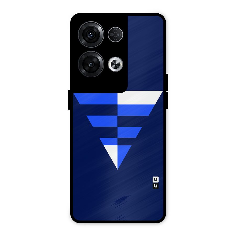 Minimalistic Abstract Inverted Triangle Metal Back Case for Oppo Reno8 Pro 5G