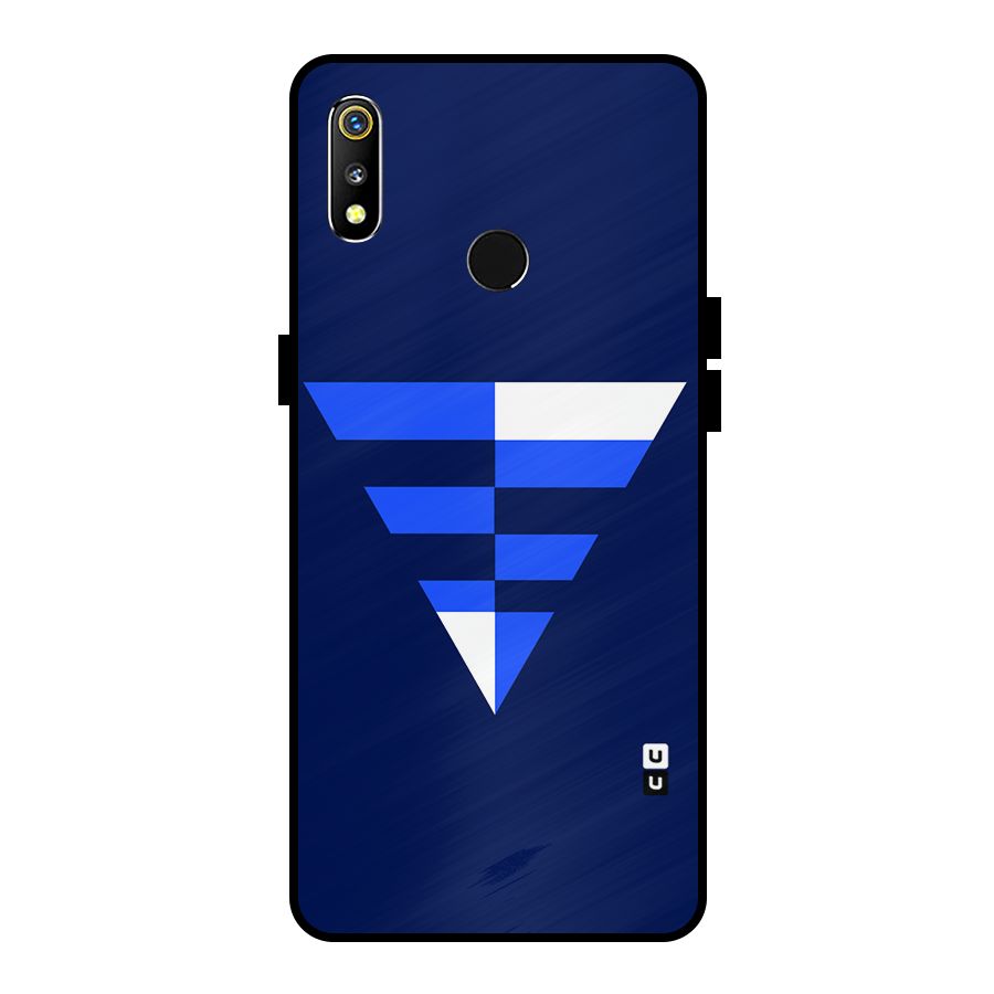 Minimalistic Abstract Inverted Triangle Metal Back Case for Realme 3i