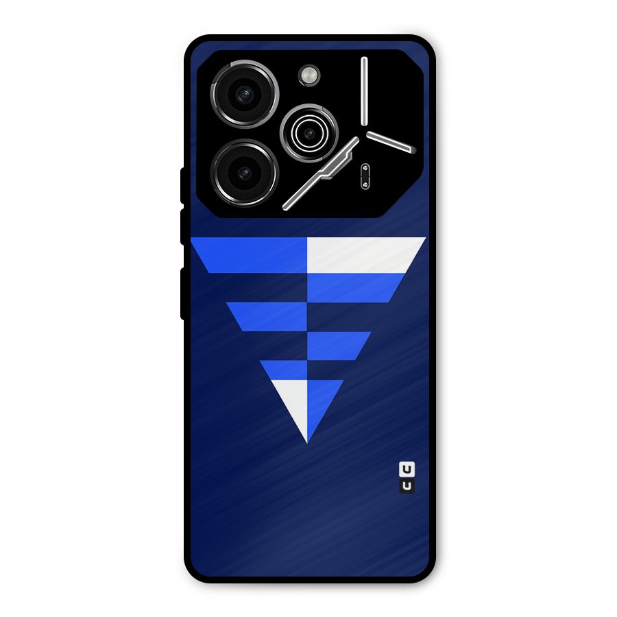Minimalistic Abstract Inverted Triangle Metal Back Case for Tecno Pova 6 Pro