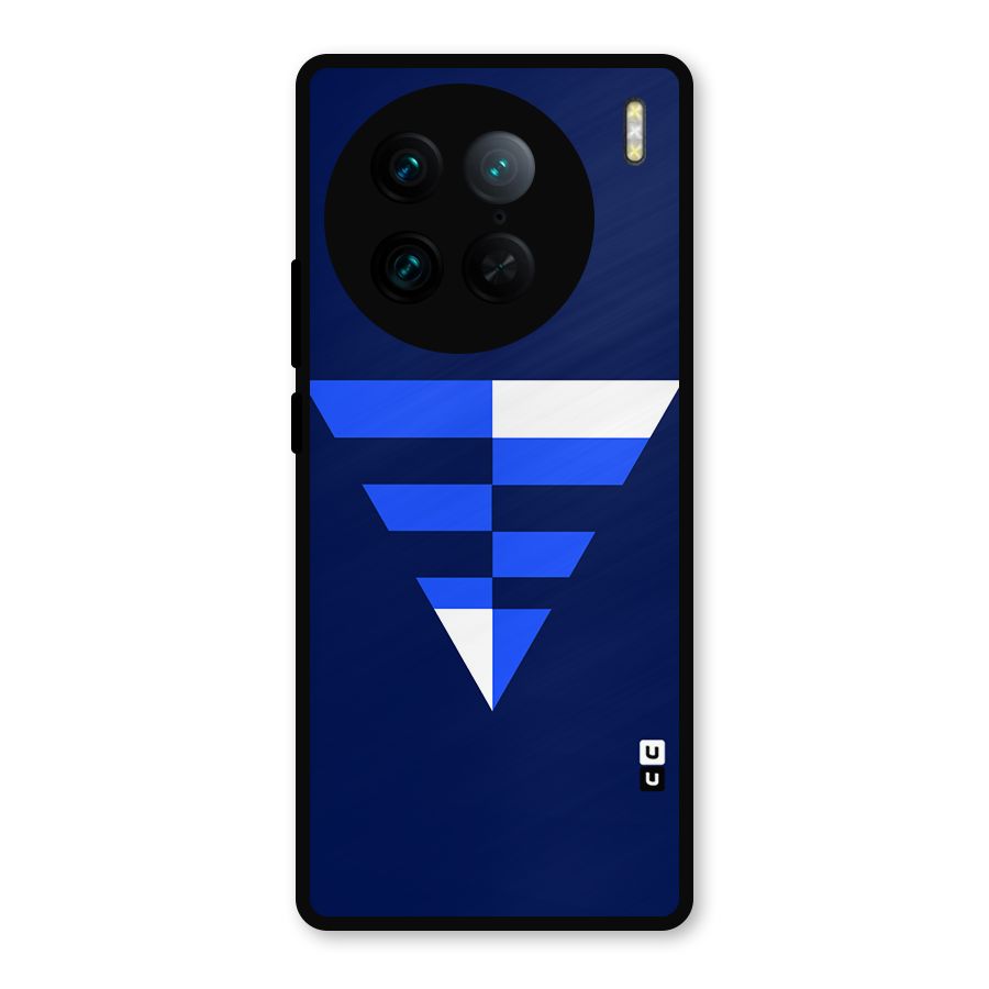 Minimalistic Abstract Inverted Triangle Metal Back Case for Vivo X90 Pro