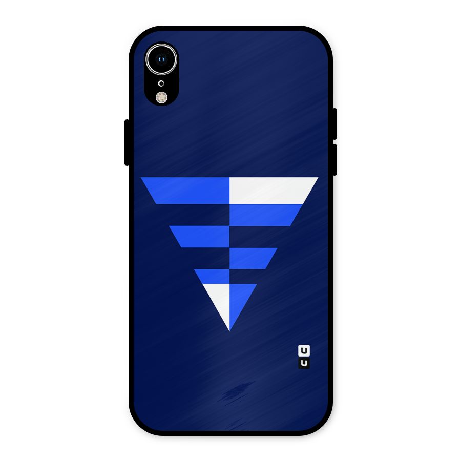 Minimalistic Abstract Inverted Triangle Metal Back Case for iPhone XR