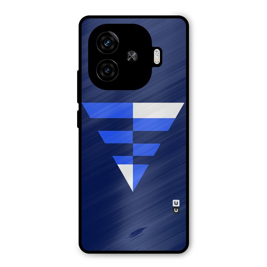 Minimalistic Abstract Inverted Triangle Metal Back Case for iQOO Z9 Turbo