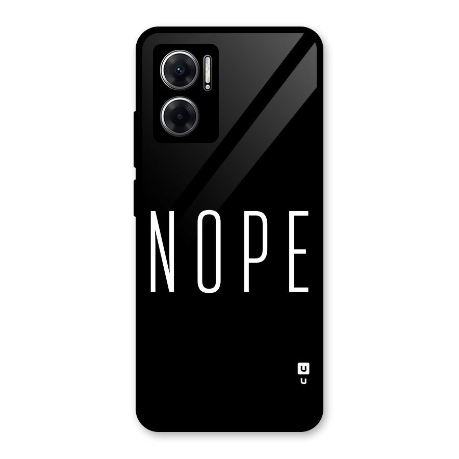 Minimalistic Nope Glass Back Case for Redmi 11 Prime 5G