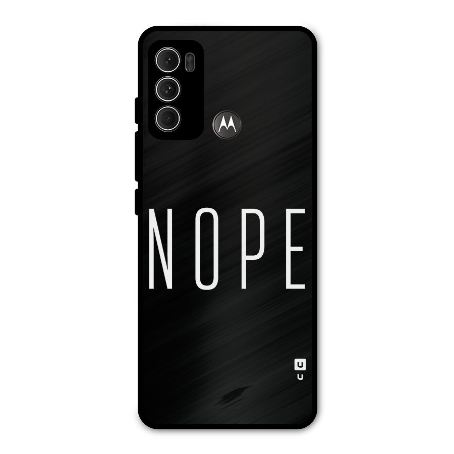 Minimalistic Nope Metal Back Case for Moto G60
