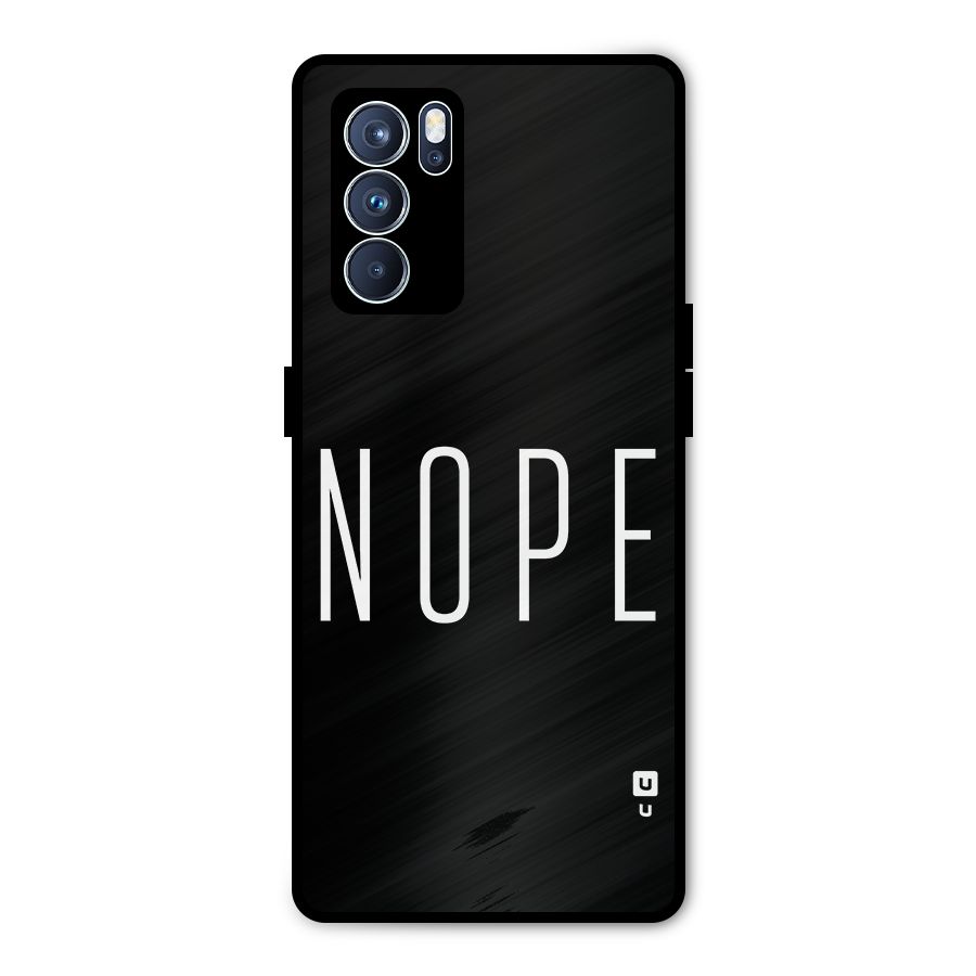 Minimalistic Nope Metal Back Case for Oppo Reno6 Pro 5G