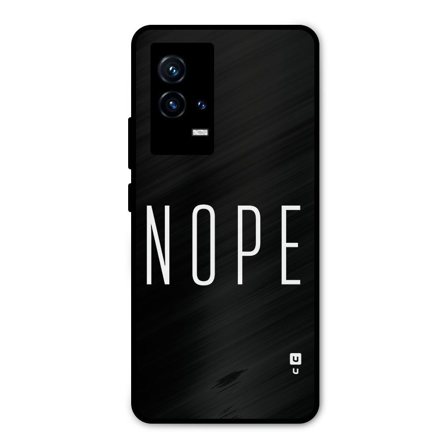Minimalistic Nope Metal Back Case for iQOO 9 5G