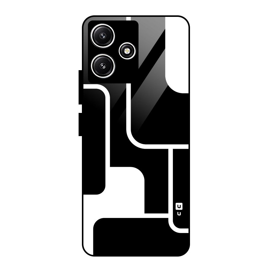 Minimalistic Shapes Glass Back Case for Poco M6 Pro