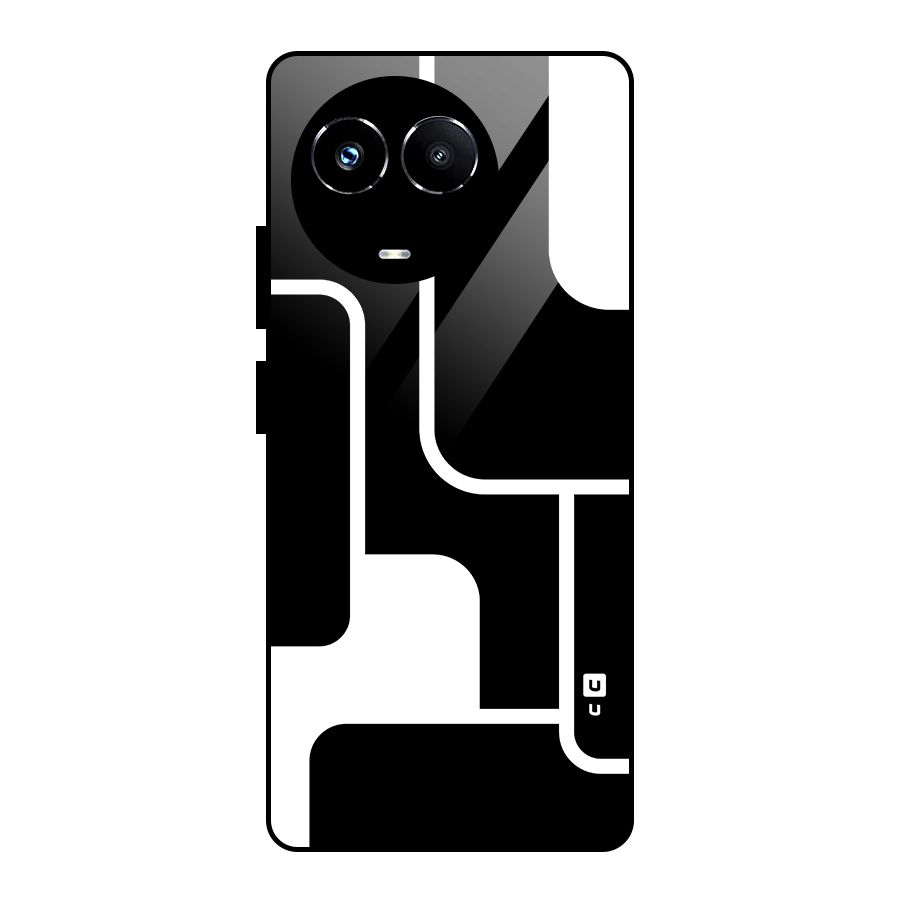 Minimalistic Shapes Glass Back Case for Realme Narzo 60X