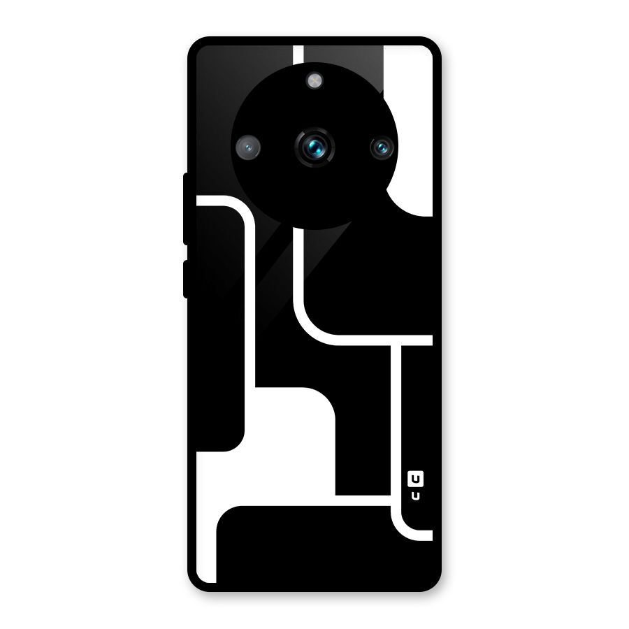 Minimalistic Shapes Glass Back Case for Realme Narzo 60 Pro
