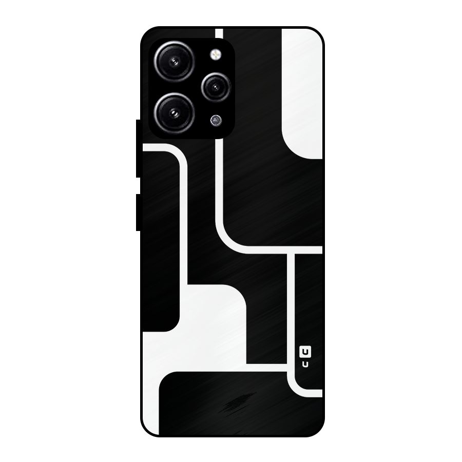 Minimalistic Shapes Glass Back Case for Redmi 12 4G