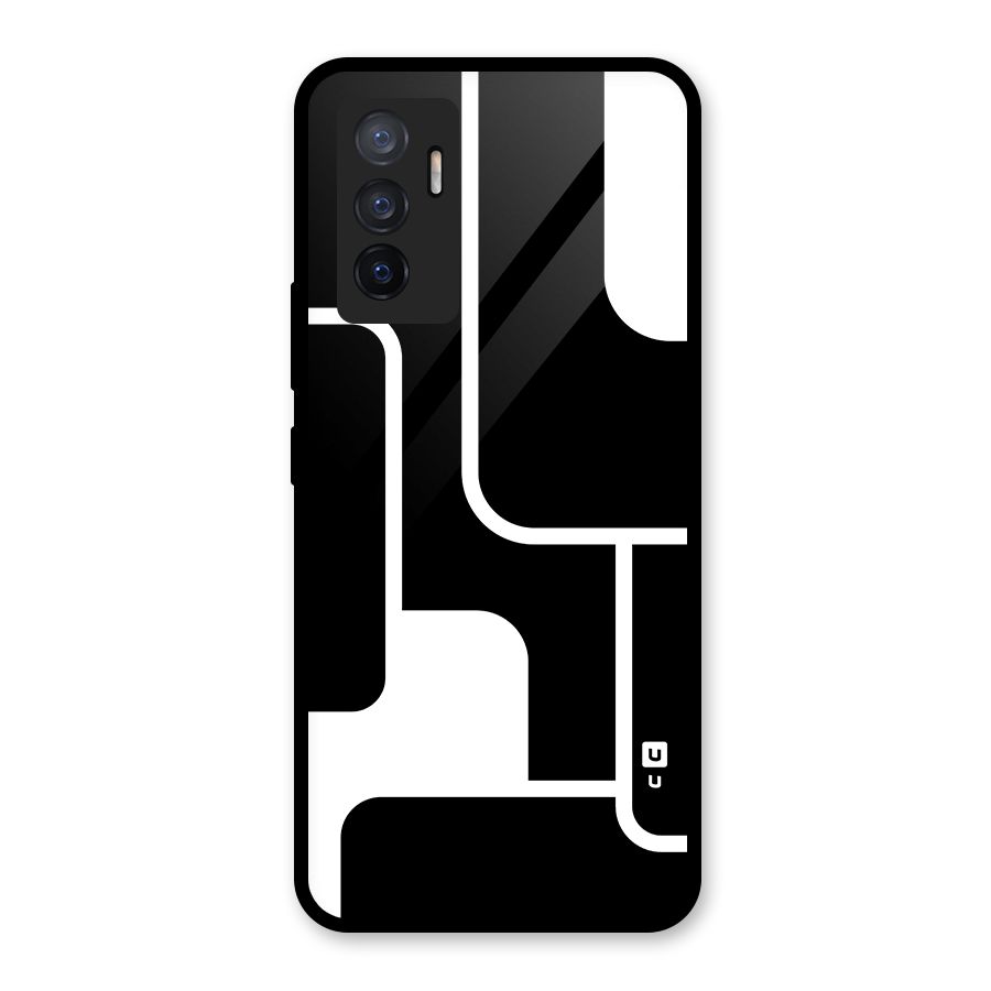Minimalistic Shapes Glass Back Case for Vivo V23e