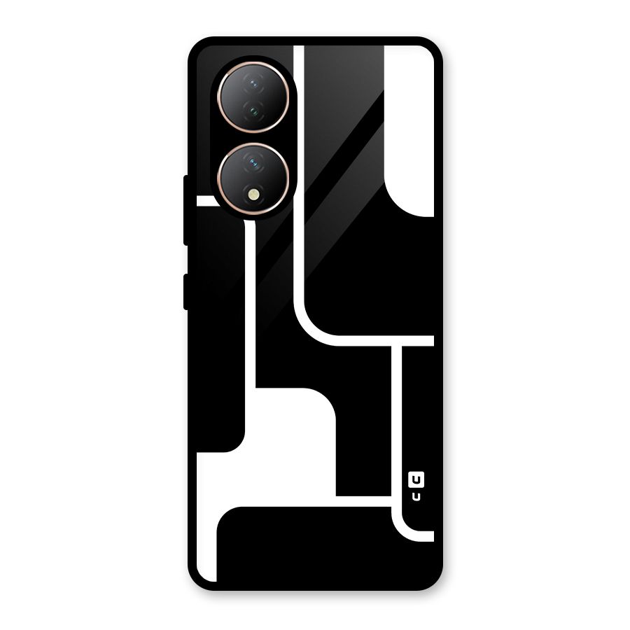 Minimalistic Shapes Glass Back Case for Vivo Y100