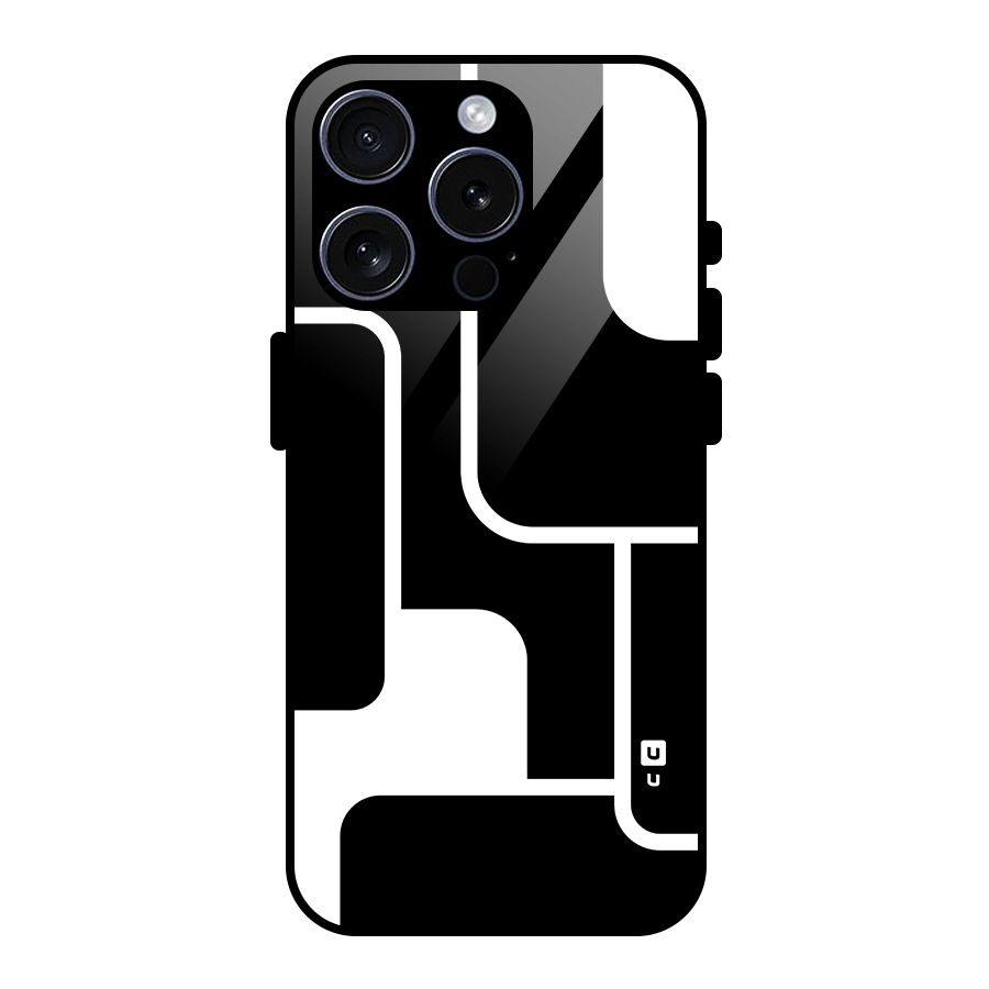 Minimalistic Shapes Glass Back Case for iPhone 15 Pro