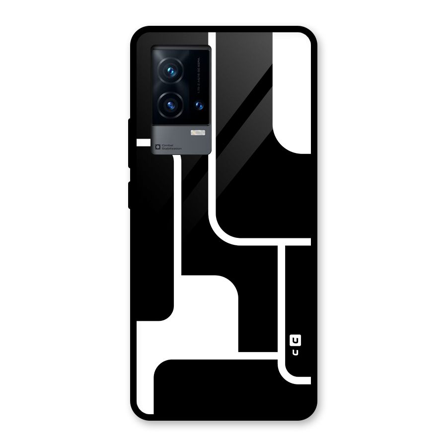 Minimalistic Shapes Glass Back Case for iQOO 9 5G